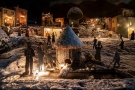 Vista notturna della Ghiacciaia con neve