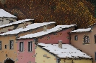 Particolare dei tetti con la neve